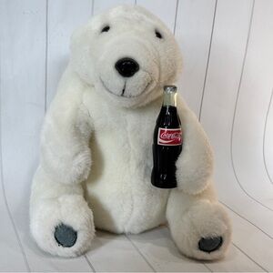 Vintage 90s Coca Cola Polar Bear Plush 12" Collectible Stuffed Animal Fan Toy‎